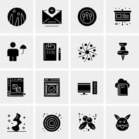 16 iconos de negocios universales vector ilustración de icono creativo para usar en proyectos relacionados con la web y dispositivos móviles