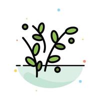 Leaf Nature Plant Spring Abstract Flat Color Icon Template vector