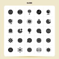 Solid 25 Globe Icon set Vector Glyph Style Design Black Icons Set Web and Mobile Business ideas design Vector Illustration