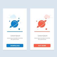 Planet Science Space  Blue and Red Download and Buy Now web Widget Card Template vector