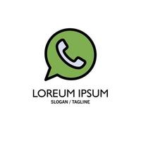 App Chat Telephone Watts App Business Logo Template Flat Color vector