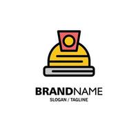 Architecture Construction Helmet Business Logo Template Flat Color vector