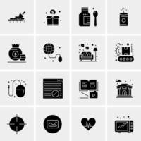 16 iconos de negocios universales vector ilustración de icono creativo para usar en proyectos relacionados con la web y dispositivos móviles