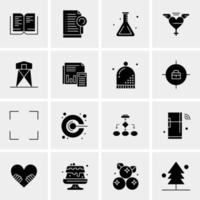 16 iconos de negocios universales vector ilustración de icono creativo para usar en proyectos relacionados con la web y dispositivos móviles