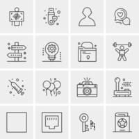 16 iconos de negocios universales vector ilustración de icono creativo para usar en proyectos relacionados con la web y dispositivos móviles