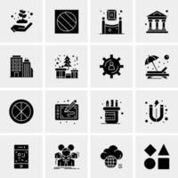 16 iconos de negocios universales vector ilustración de icono creativo para usar en proyectos relacionados con la web y dispositivos móviles