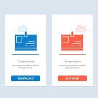 Card ID Card Identity Pass  Blue and Red Download and Buy Now web Widget Card Template vector