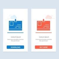 Card ID Card Identity Pass  Blue and Red Download and Buy Now web Widget Card Template vector