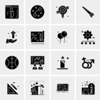 16 iconos de negocios universales vector ilustración de icono creativo para usar en proyectos relacionados con la web y dispositivos móviles