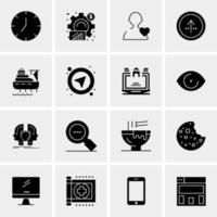 16 iconos de negocios universales vector ilustración de icono creativo para usar en proyectos relacionados con la web y dispositivos móviles