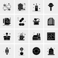 16 iconos de negocios universales vector ilustración de icono creativo para usar en proyectos relacionados con la web y dispositivos móviles