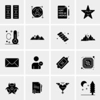 16 iconos de negocios universales vector ilustración de icono creativo para usar en proyectos relacionados con la web y dispositivos móviles