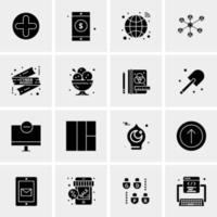 16 iconos de negocios universales vector ilustración de icono creativo para usar en proyectos relacionados con la web y dispositivos móviles