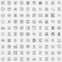 conjunto de 100 iconos de línea de negocios creativos vector