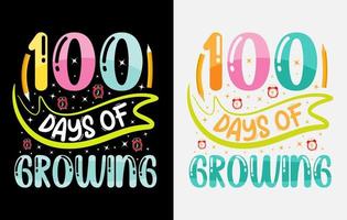100 días de camiseta escolar, cien días de diseño de camiseta. vector
