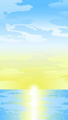 Ocean sunrise or sunset vector illustration. Bright yellow sunshine over  the ocean for graphic, wallpaper, resources, business, design or  decoration. Yellow sunset or sunrise over the sea vector 14703716 Vector  Art at
