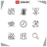 9 Icons Line Style Grid Based Creative Outline Symbols for Website Design Simple Line Icon Signs Isolated on White Background 9 Icon Set vector