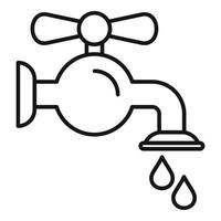 Water tap icon, outline style vector