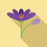 Crocus flower icon, flat style vector