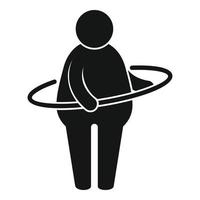 Overweight man with circle icon, simple style vector