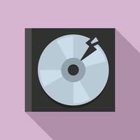 icono de disco cd de basura, estilo plano vector