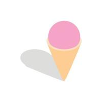 Ice cream icon, isometric 3d style vector