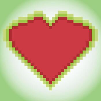 Heart icon symbol with pixel art design. vector