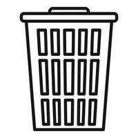 Garbage bin icon, outline style vector