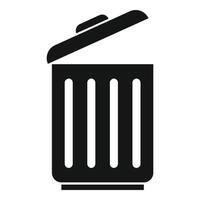 icono de organización del espacio de la papelera de reciclaje, estilo simple vector