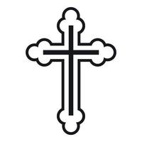 Crucifix icon in simple style vector