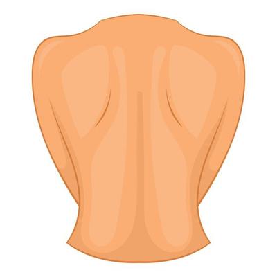 Woman back icon, cartoon style