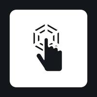 icono de clics de mano del cursor, estilo simple vector