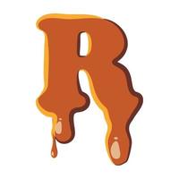 Letter R from caramel icon vector