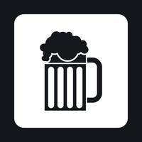 Mug of beer icon, simple style vector