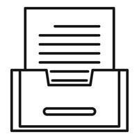 icono de archivo de papel, estilo de esquema vector