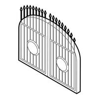 Gate icon, outline style vector