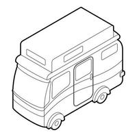 Camper van icon, isometric 3d style vector