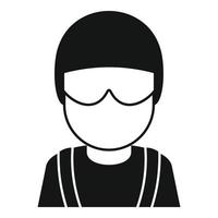 icono de avatar de paracaidista, estilo simple vector