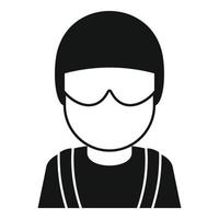 Skydiver avatar icon, simple style vector