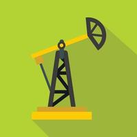 Oil rig icon, flat style