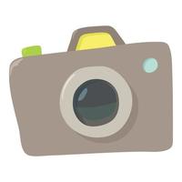 Photocamera icon, cartoon style vector