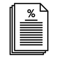 Tax papers icon, outline style vector