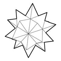 Ten pointed star icon, outline style vector