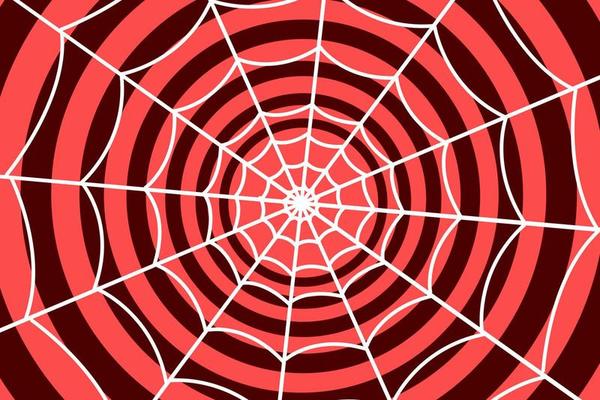 abstract fractal background with circles, red cobweb background