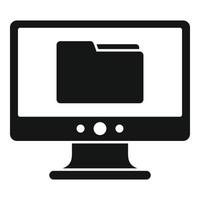 Folder remote access icon, simple style vector
