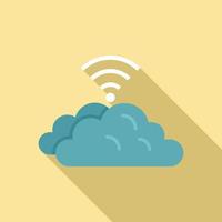 Remote control data cloud icon, flat style vector