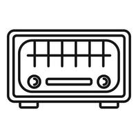 viejo icono de radio, estilo de contorno vector