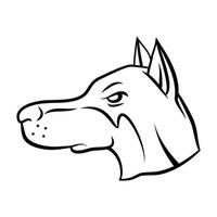 cabeza de perro en blanco y negro vector