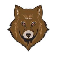 Red Eyed Wolf Head Illustration vector