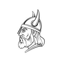 Ilustración de vector de cabeza de guerrero vikingo